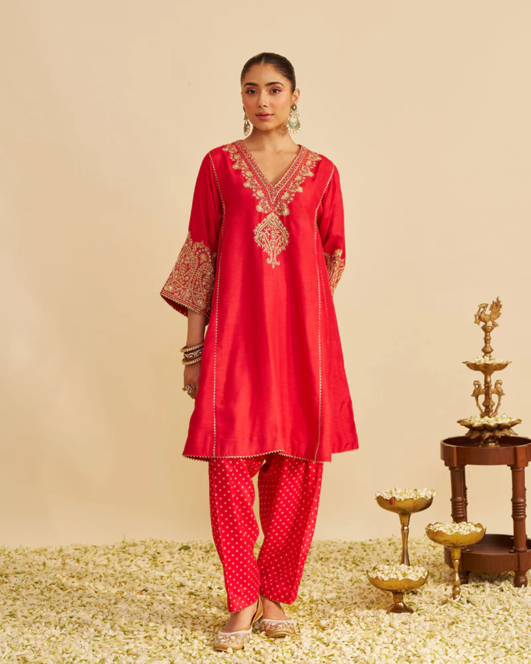 Sheetal Batra - Niyah Red Short Chauga With Salwar from Gulbandh