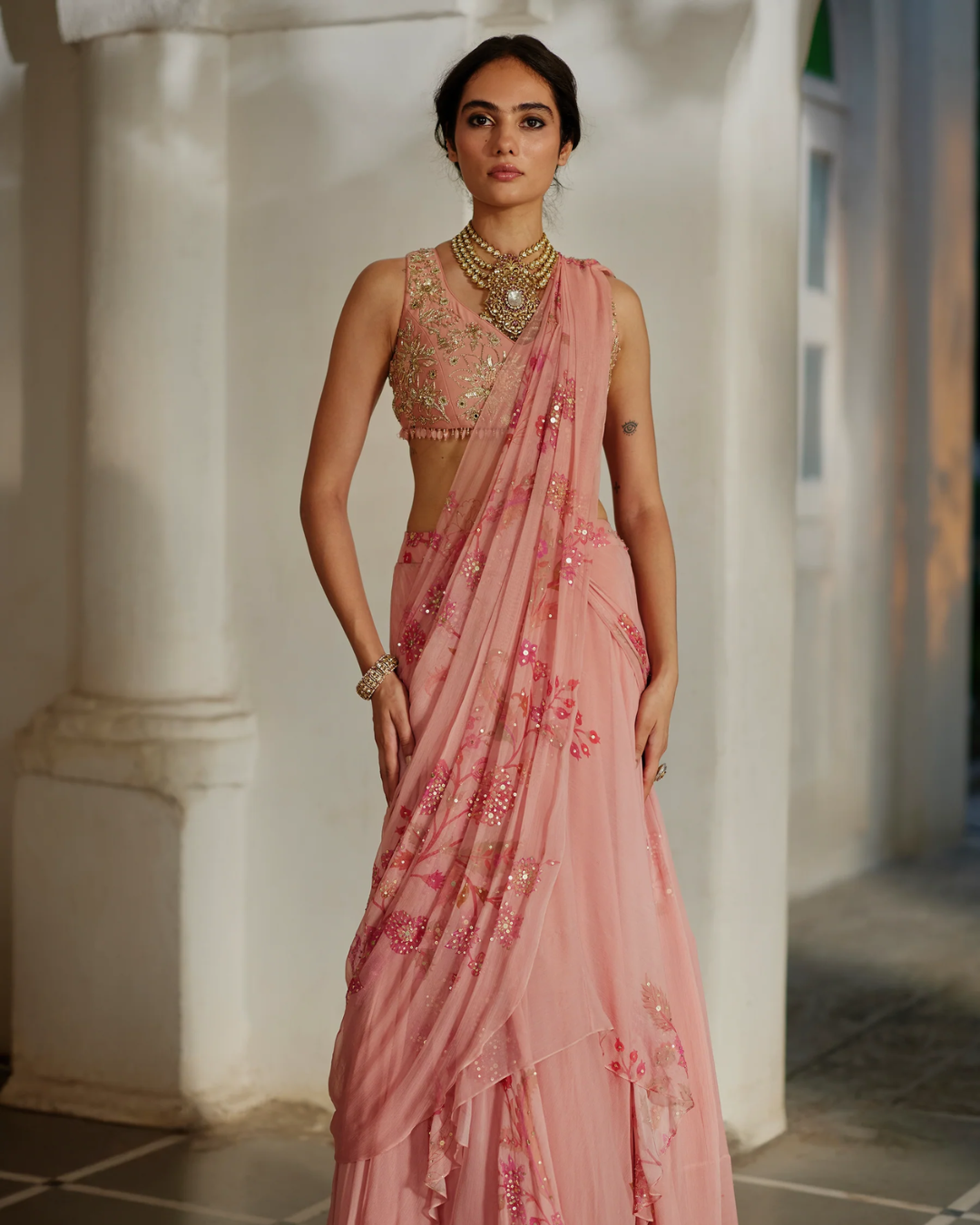 Paulmi and Harsh - Kiri Saree Set from Tara