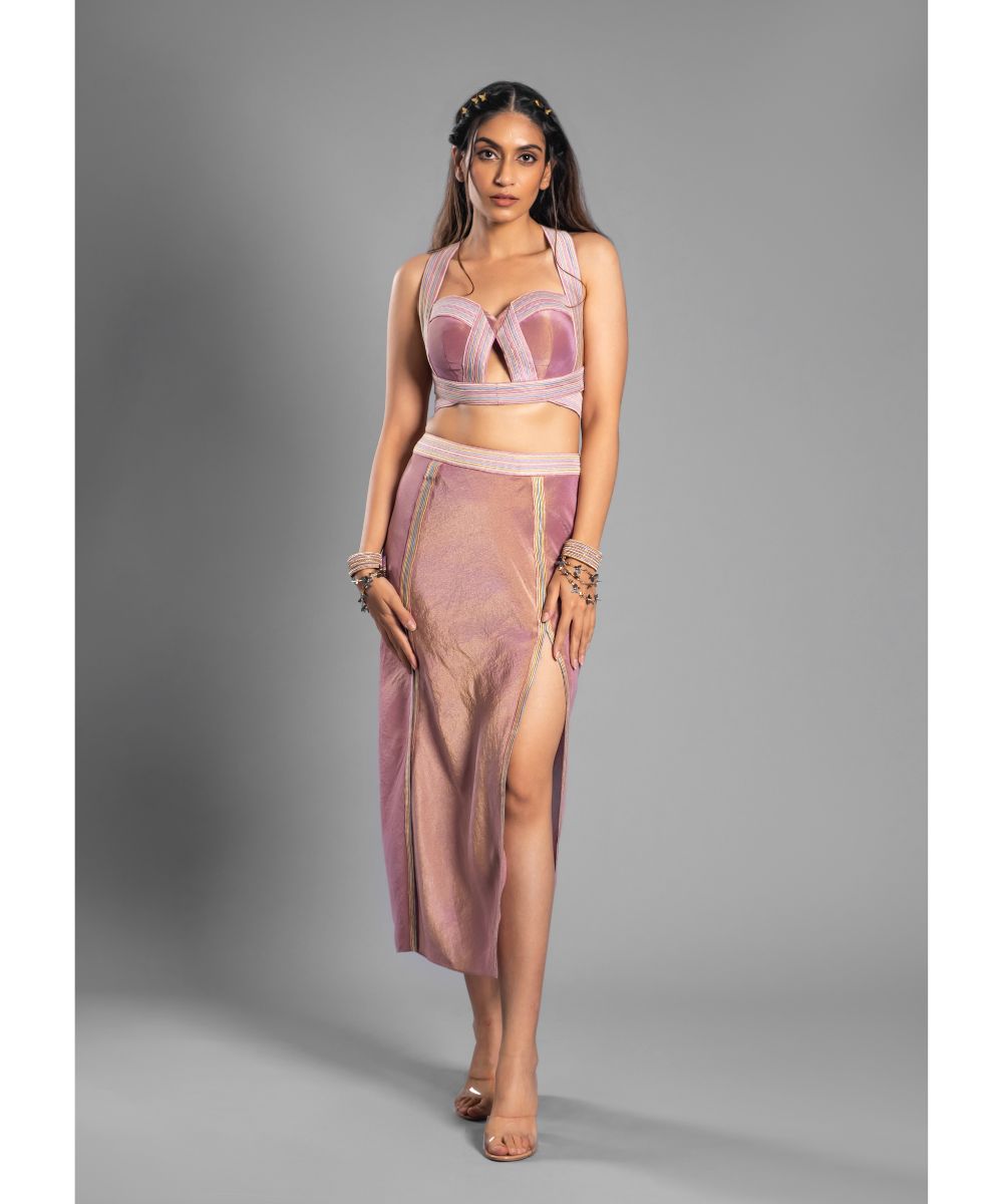 Aastha Sood - Lavender tissue Indo Western Skirt Top