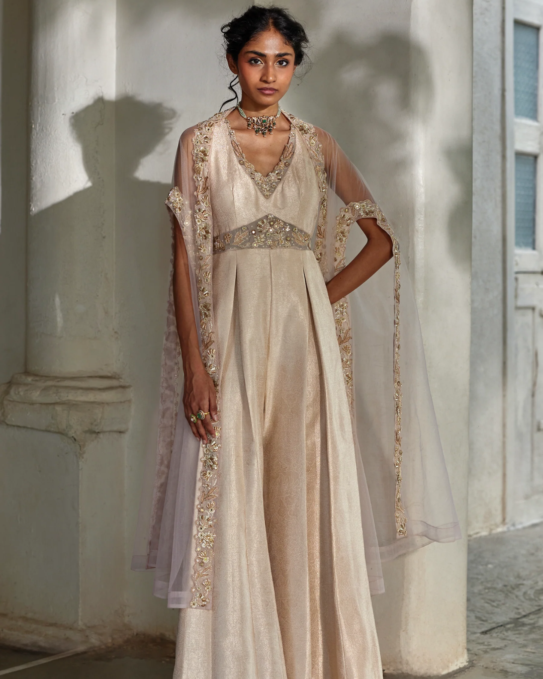 Paulmi and Harsh - Sera Cape Jumpsuit Set from Tara