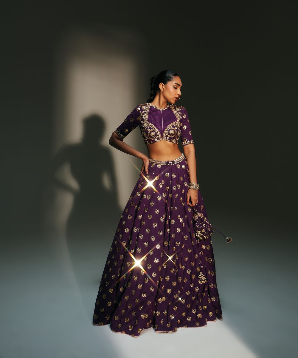 SHUBHI - HAND EMBROIDERED LEHENGA MATCHING EMBROIDERED BLOUSE AND DUPATTA - Mehfil by Mahima Mahajan
