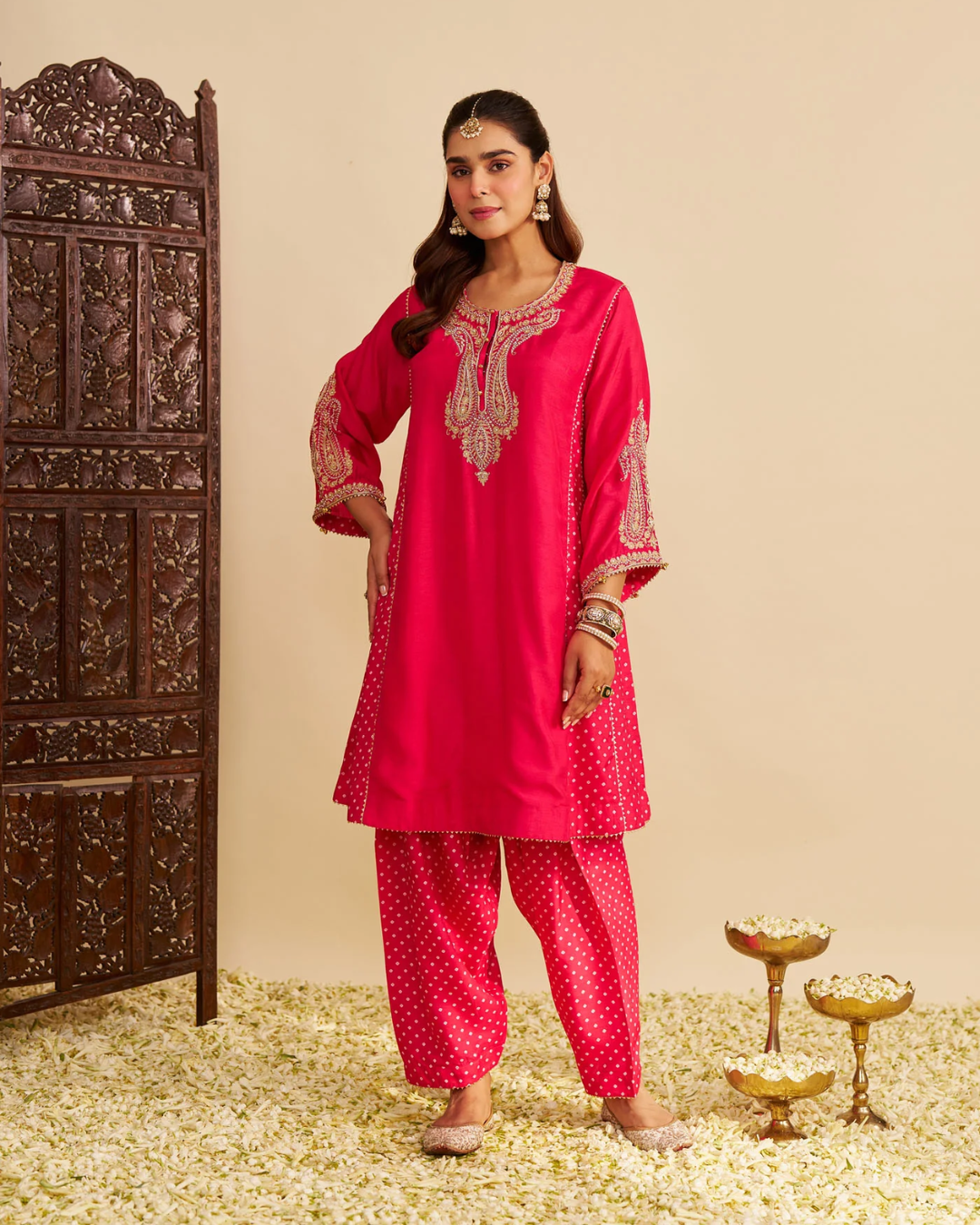 Sheetal Batra - Jeriah Rani Hotpink Short Chauga With Salwar from Gulbandh