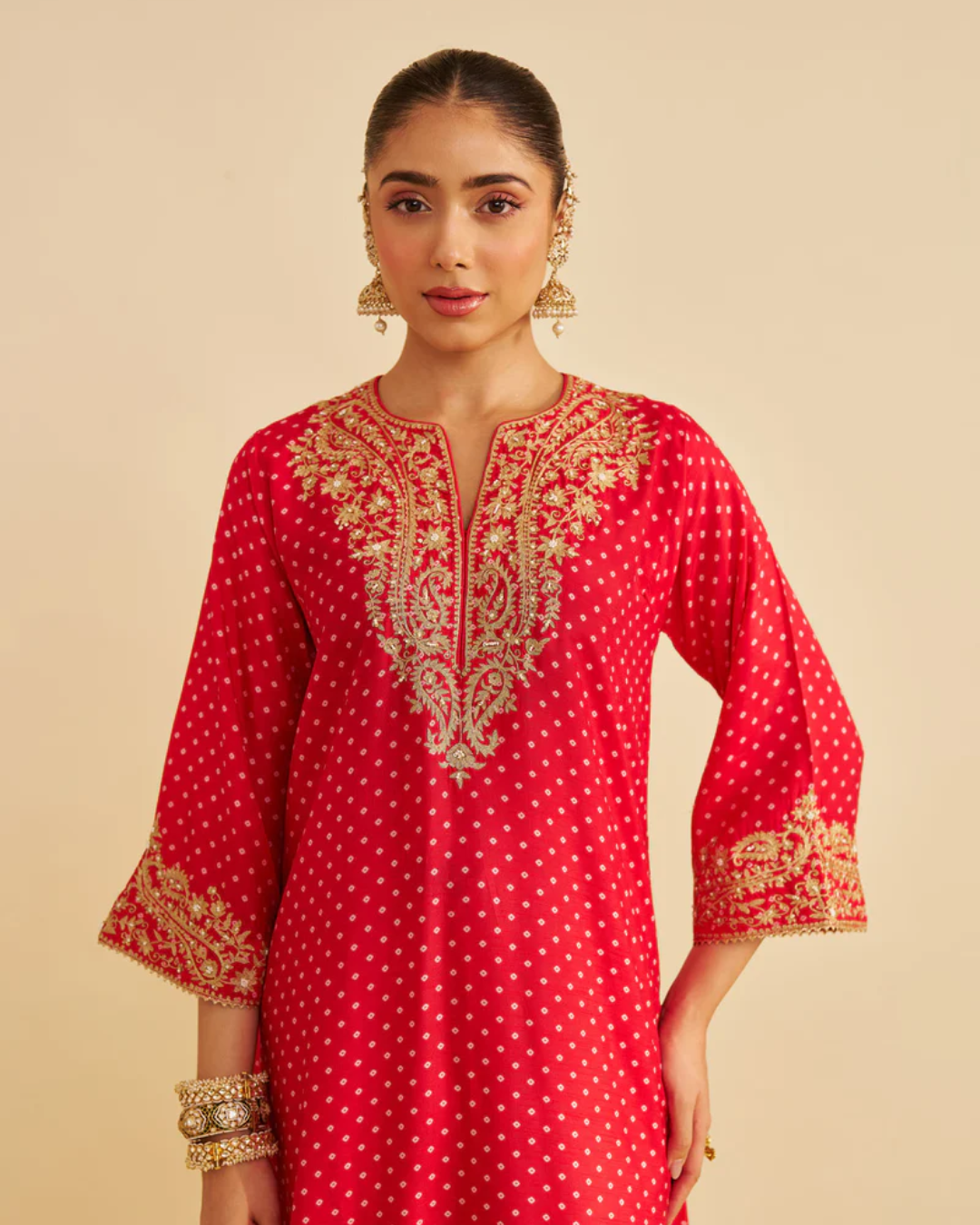 Sheetal Batra Shezia - Red Long Chauga With Salwar from Gulbandh