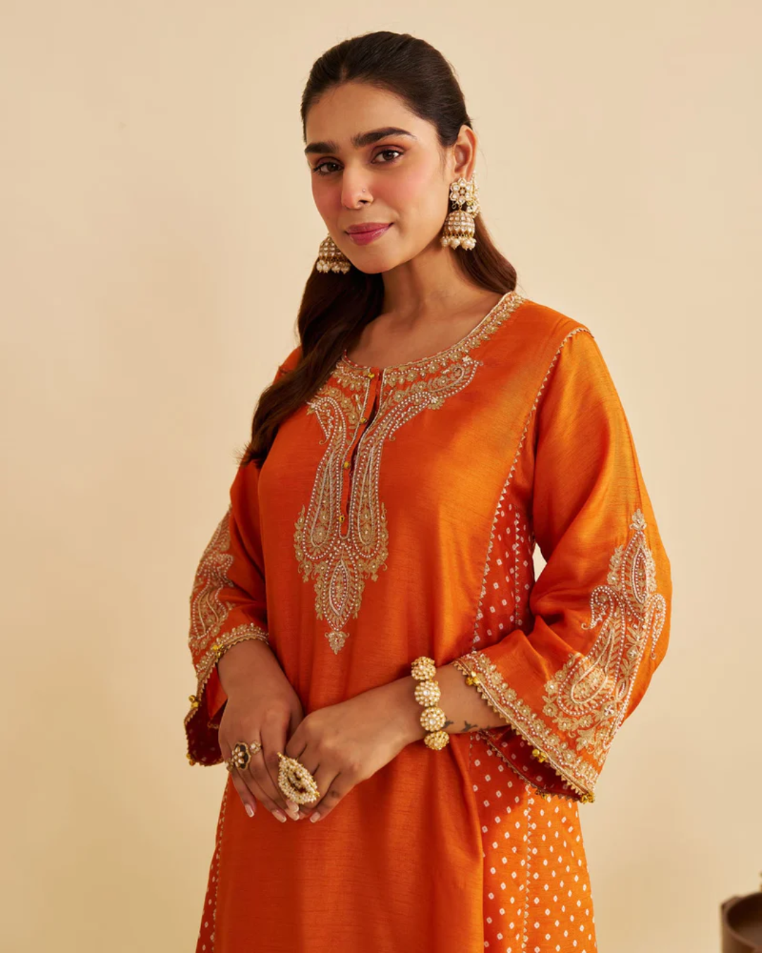 Sheetal Batra - Jeriah Orange Short Chauga With Salwar from Gulbandh