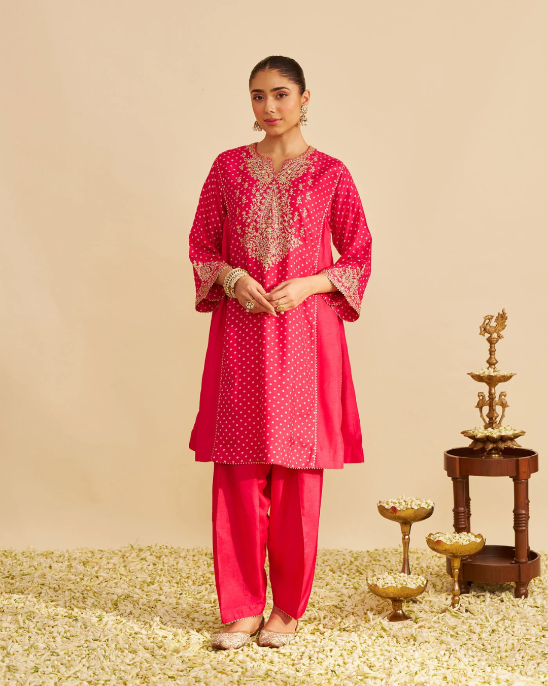 Sheetal Batra - Kayra Rani Hotpink Short Gathered Chauga With Salwar from Gulbandh