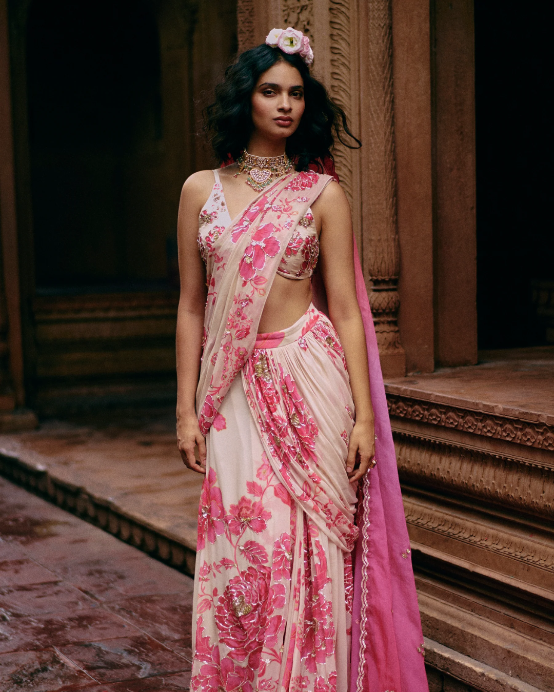 Paulmi and Harsh - Everly Saree Set from Roop