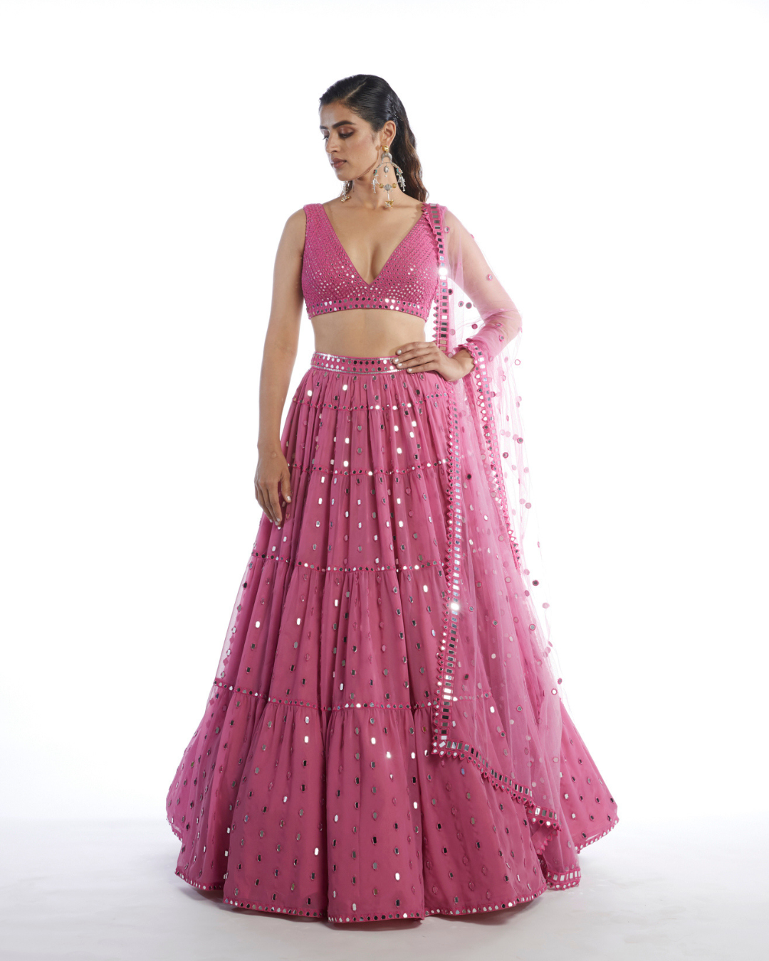 Vvani Vats - Dark Blush Tier Lehanga from Chamak
