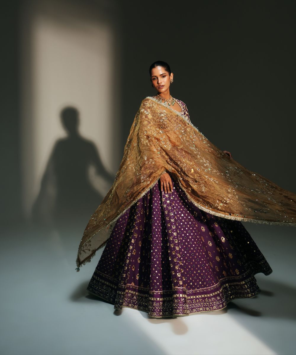LAVANYA - HEAVY HAND EMBROIDERED GRAPEVINE LEHENGA - Mehfil by Mahima Mahajan