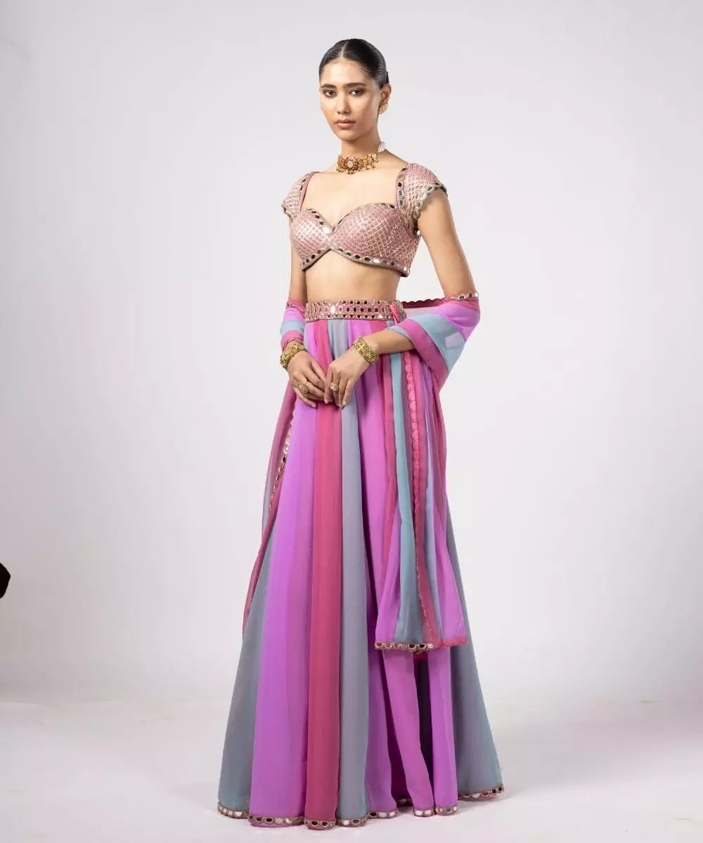 VVANI VATS - Aqua Lehenga Pant Set