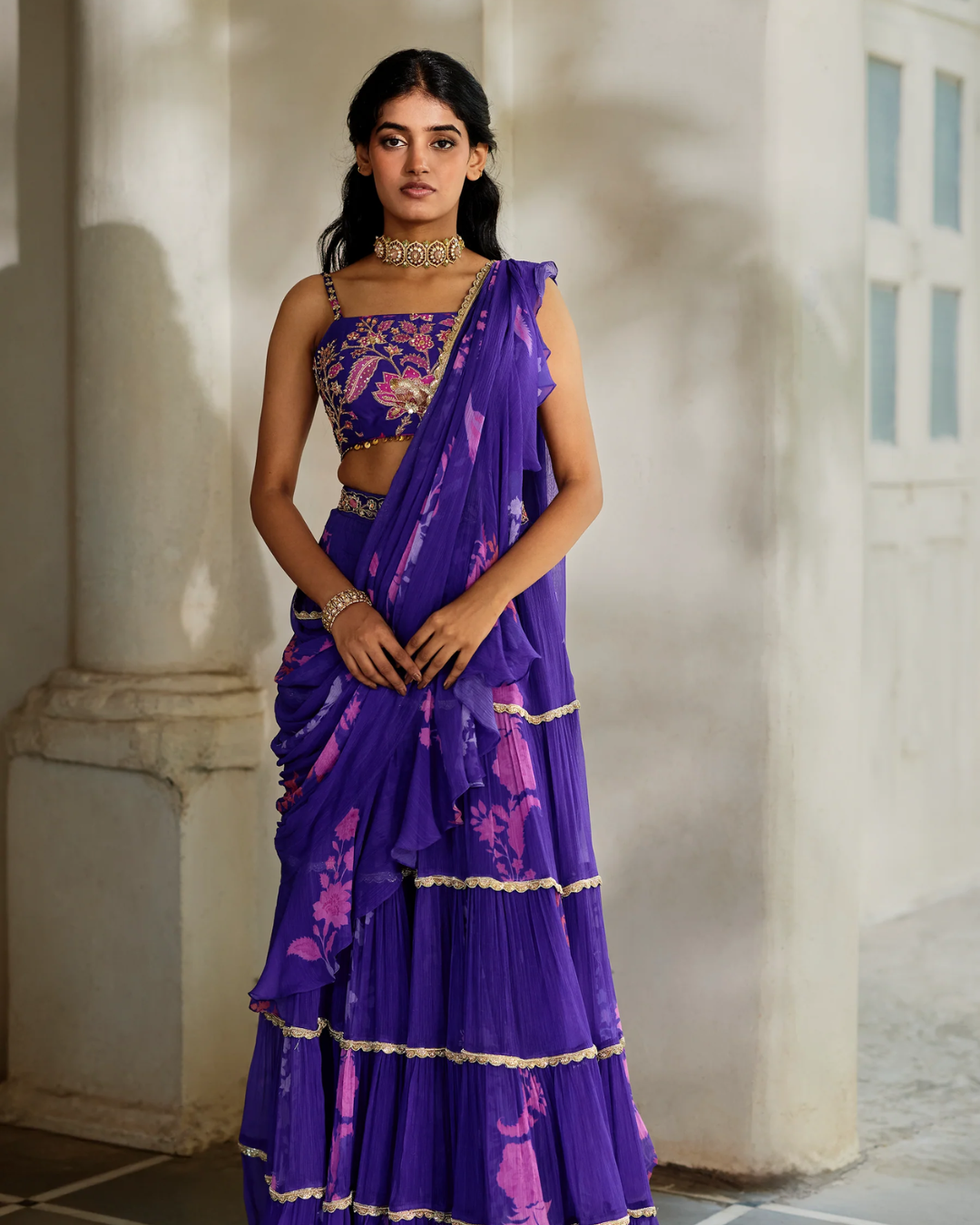 Paulmi and Harsh - Opal Saree Set from Tara