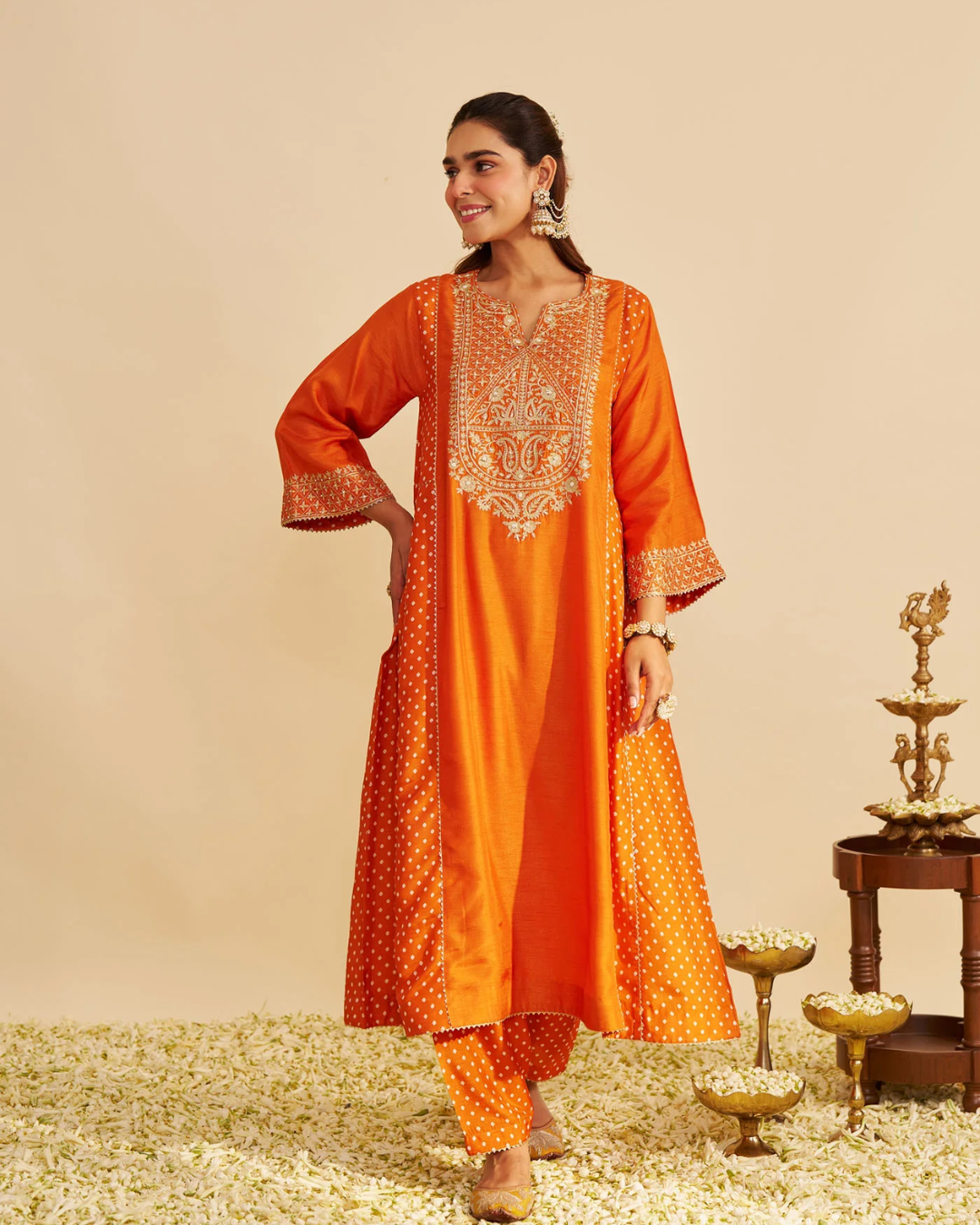 Sheetal Batra - Esra Orange Long Chauga With Salwar from Gulbandh