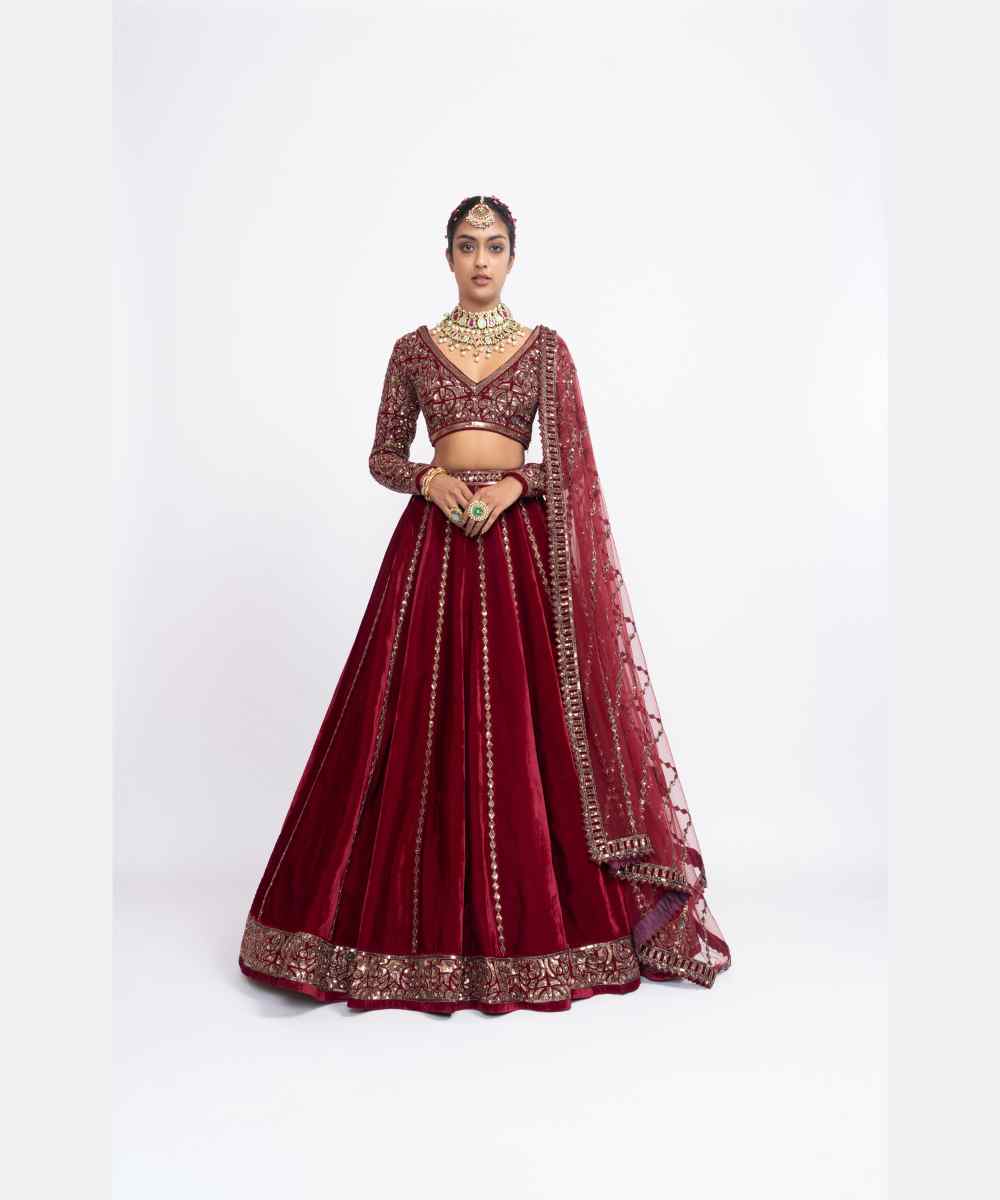 Maroon lehenga set