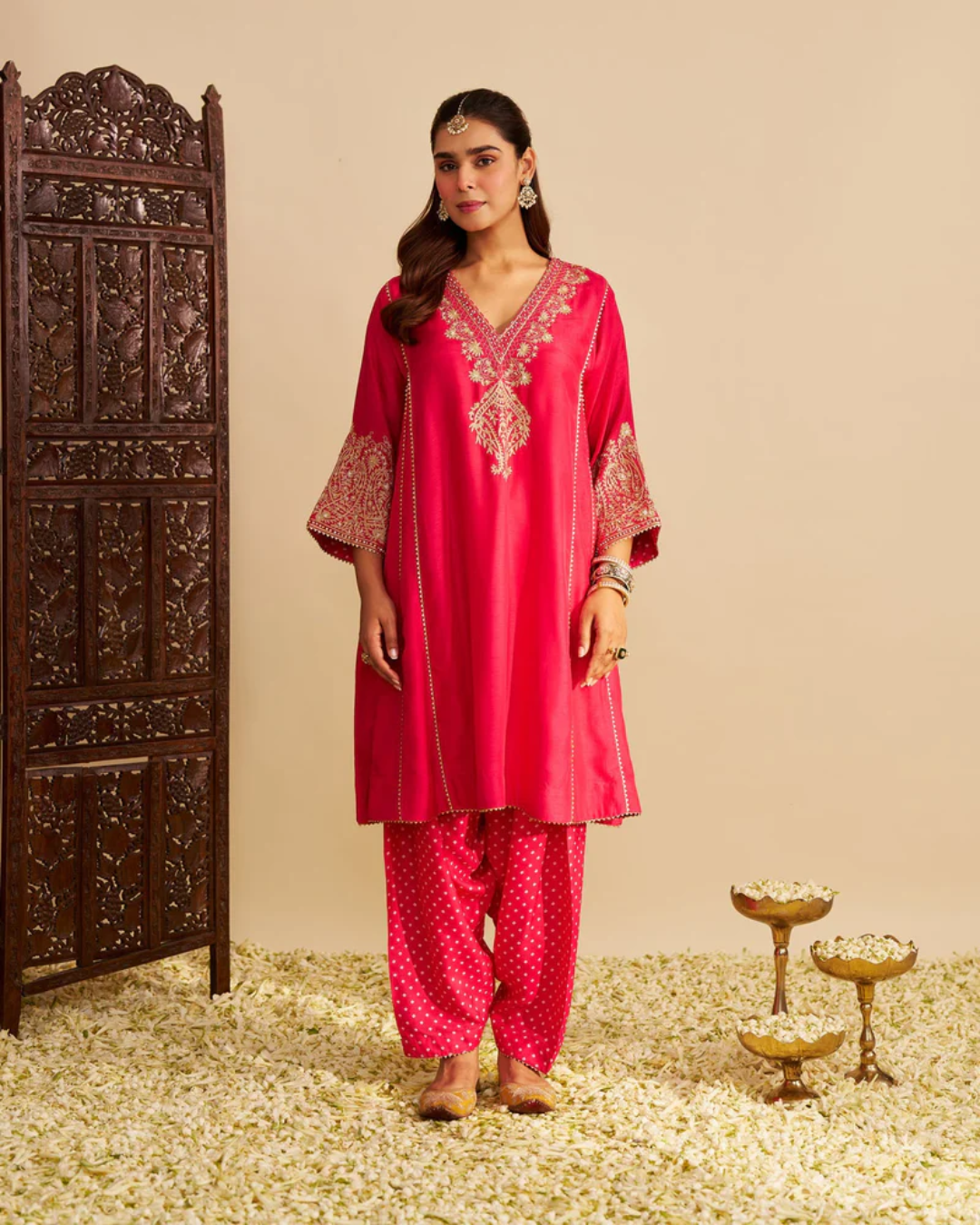 Sheetal Batra - Niyah Rani Hotpink Short Chauga With Salwar from Gulbandh