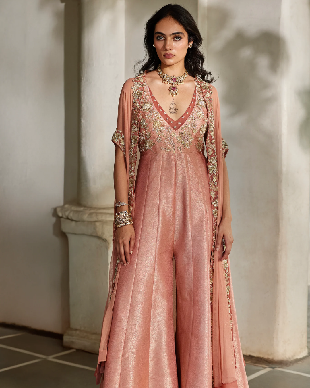 Paulmi and Harsh - Mira Cape Jumpsuit Set from Tara