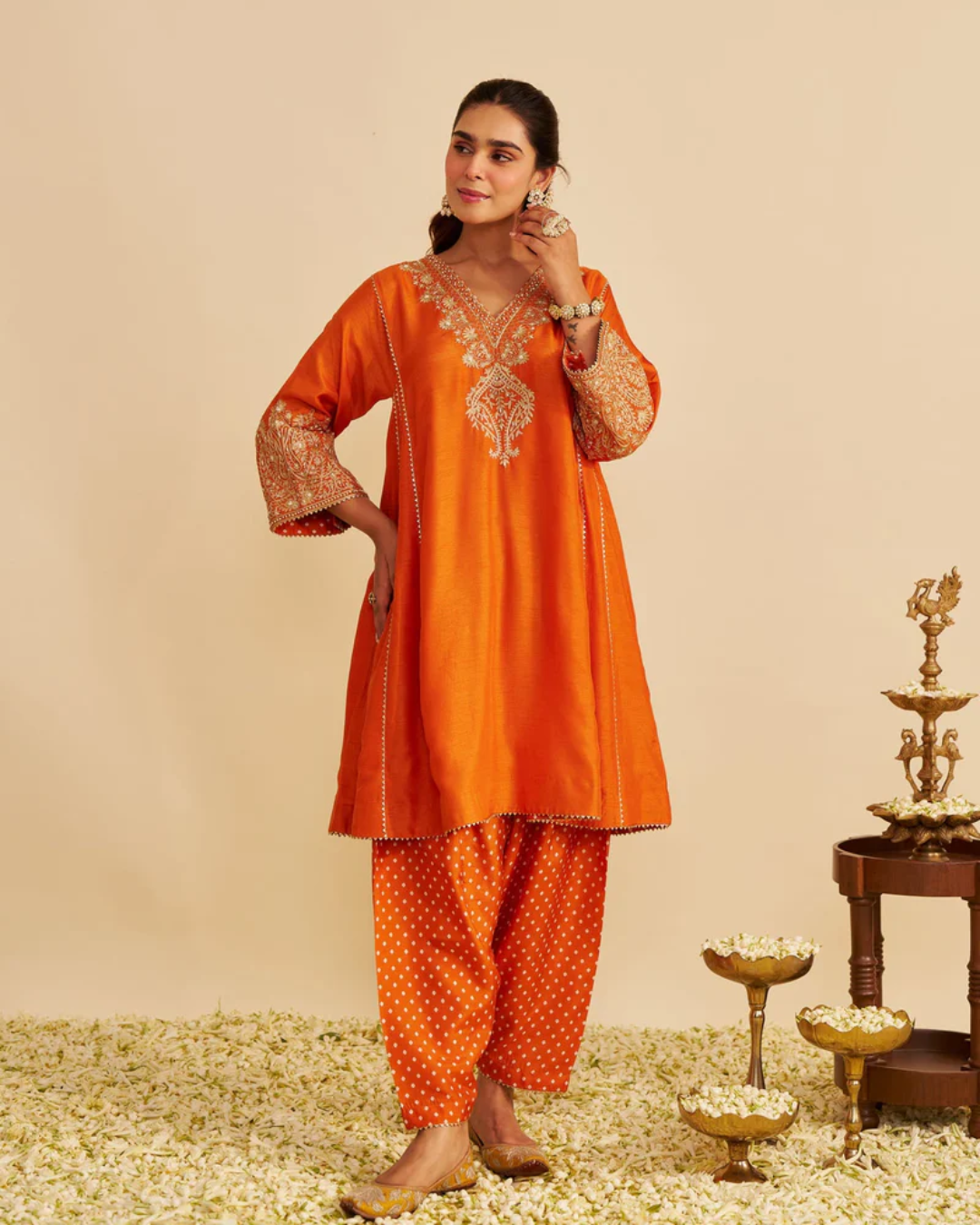 Sheetal Batra - Niyah Orange Short Chauga With Salwar from Gulbandh