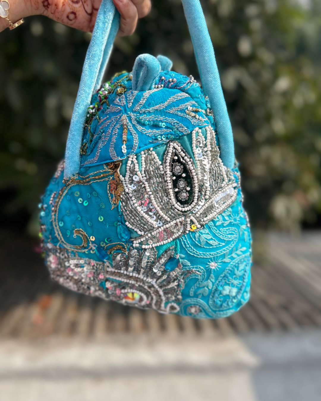Banjara Trail - Aqua Royal Heirloom Embellished Potli