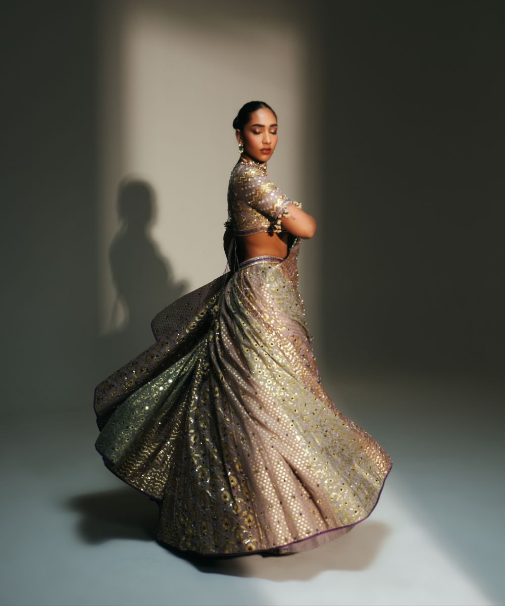 NOORAH - HAND EMBROIDERED LEHENGA MATCHING EMBROIDERE D BLOUSE AND DUPATTA - Mehfil by Mahima Mahajan