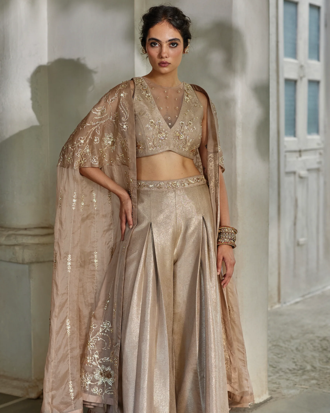 Paulmi and Harsh - Lyra Cape Trouser Set from Tara