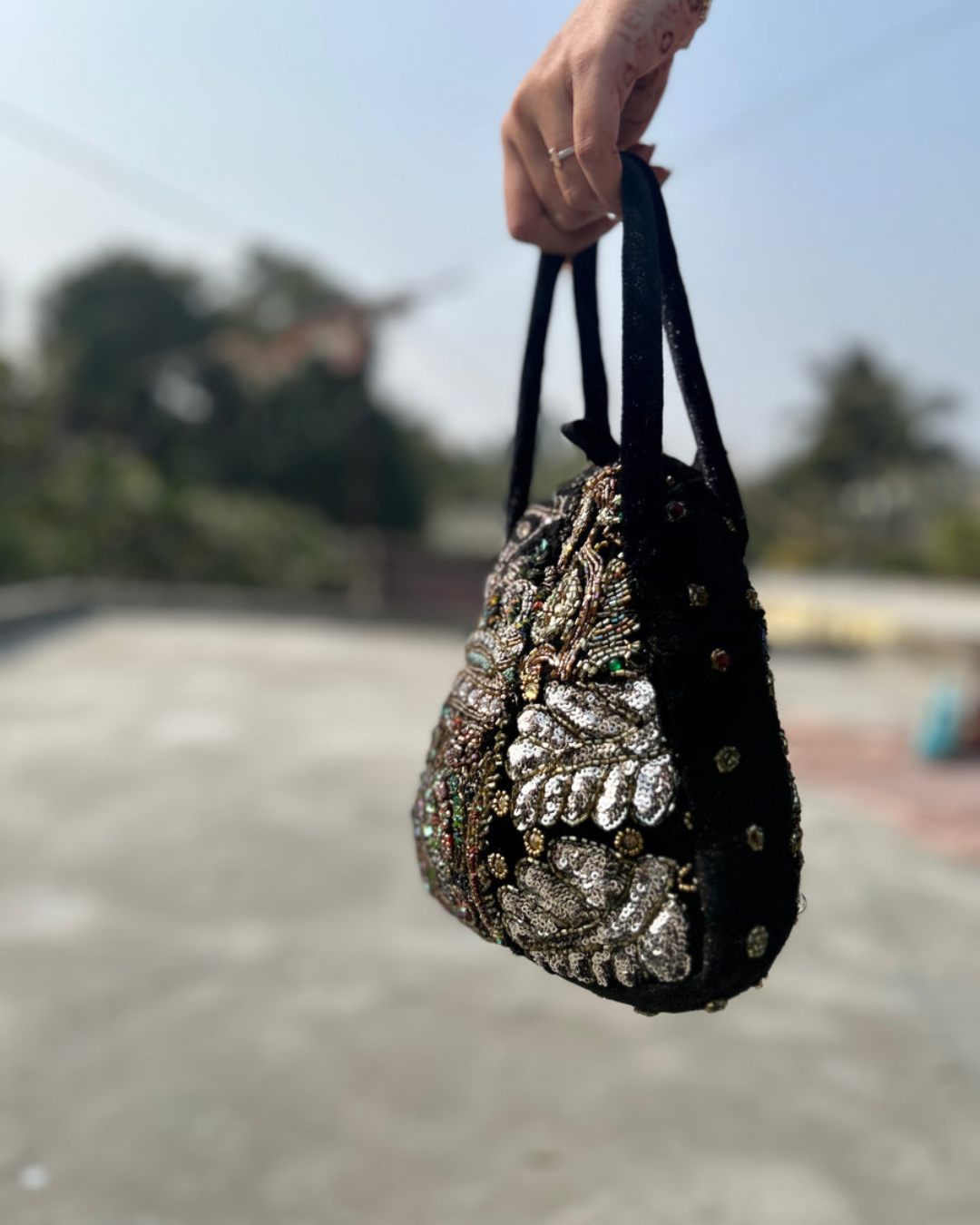 Banjara Trail - Black Royal Heirloom Embellished Potli