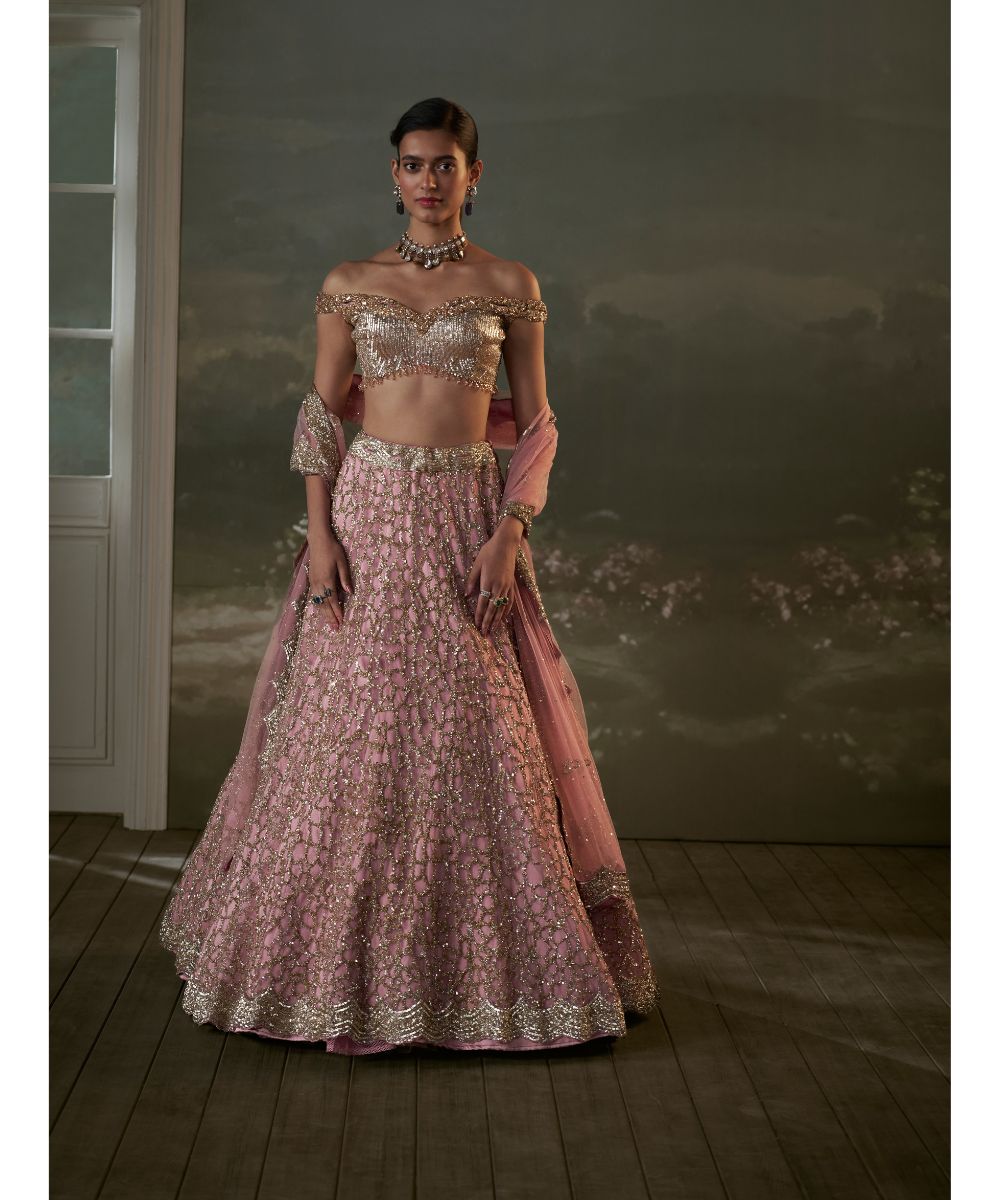 NITIKA GUJRAL - Old Rose Lehenga Choli Set