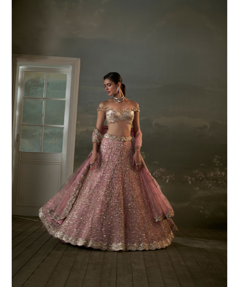 NITIKA GUJRAL - Old Rose Lehenga Choli Set