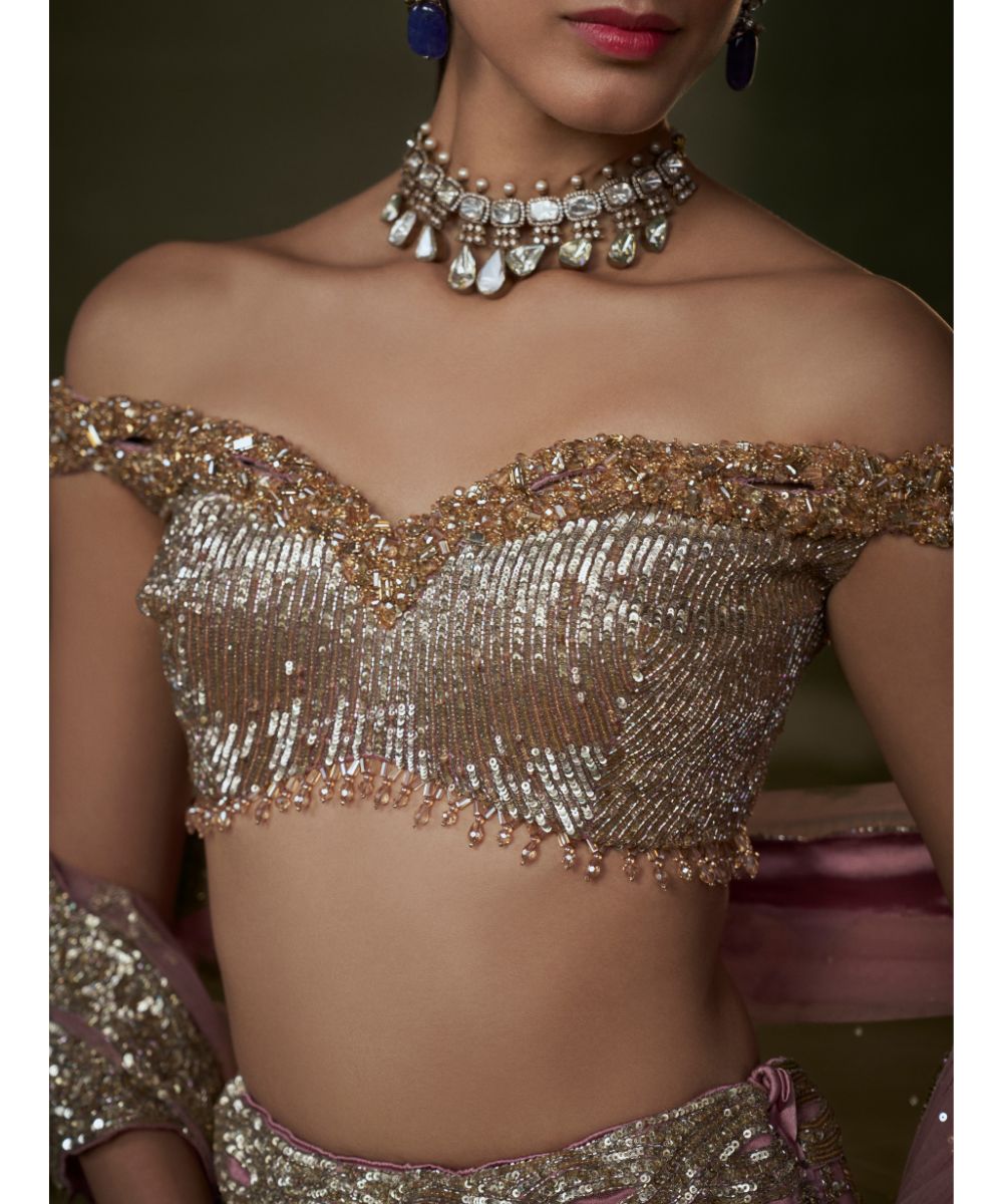 NITIKA GUJRAL - Old Rose Lehenga Choli Set