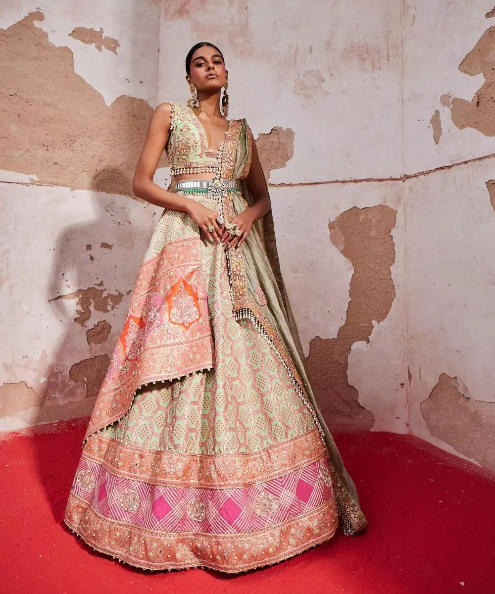 ADITI GUPTA -  Bandhani Banarasi Lehenga set