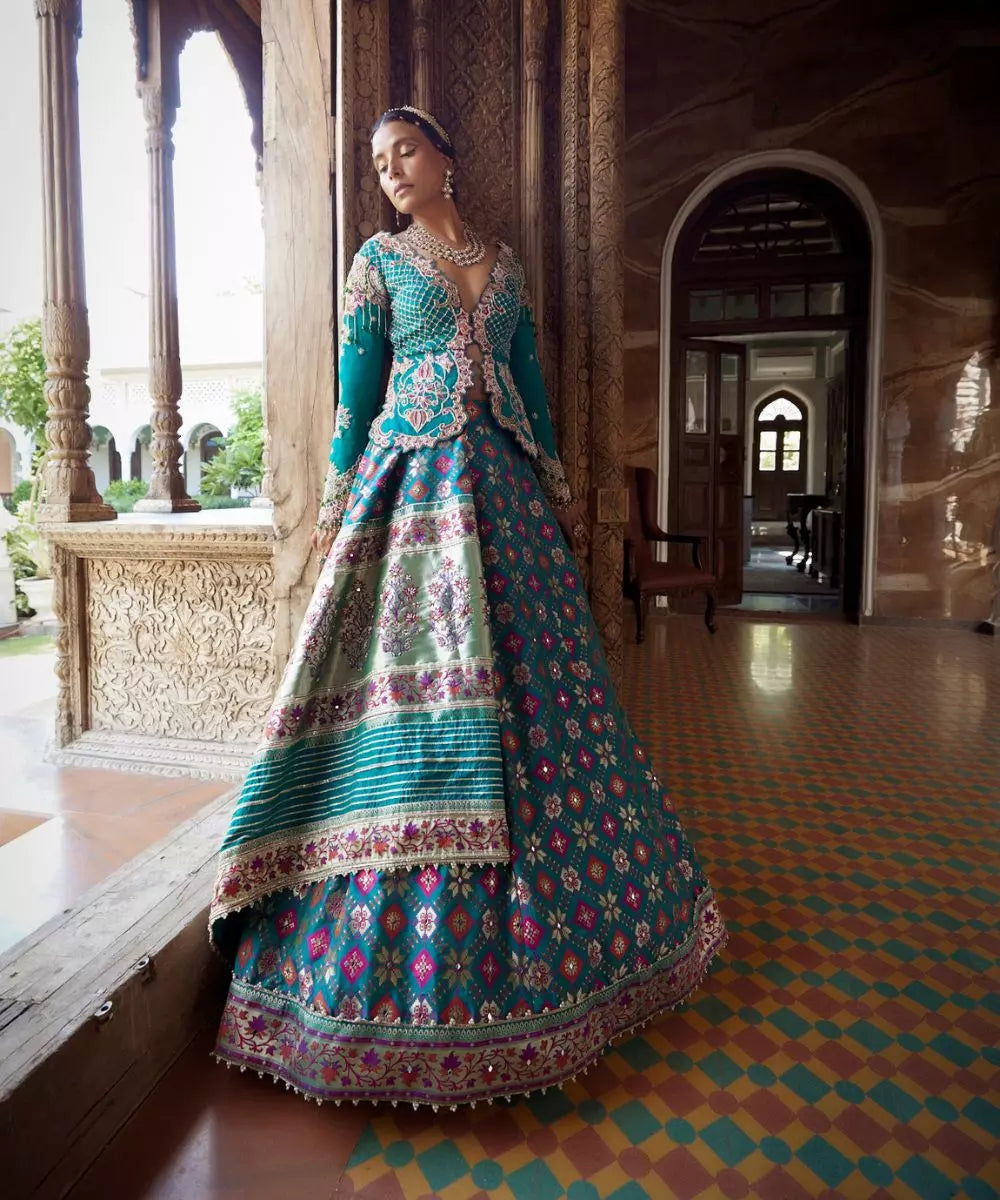 ADITI GUPTA -  Phulkari print Lehenga Set