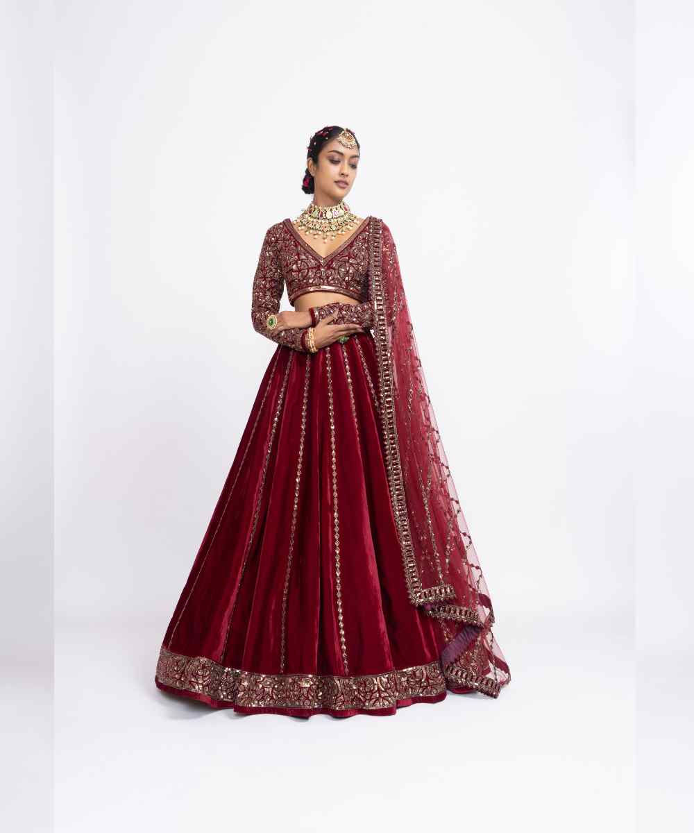 Maroon lehenga set