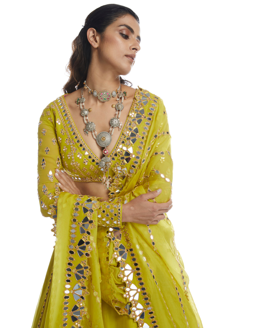 VVani Vats -  Moss Green Lehenga Set from Chamak