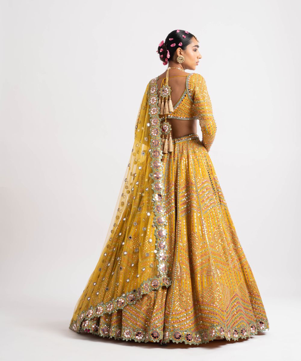 Yellow Heavy Multi Color Lehenga Set - Collection name Rang by Vvani vats