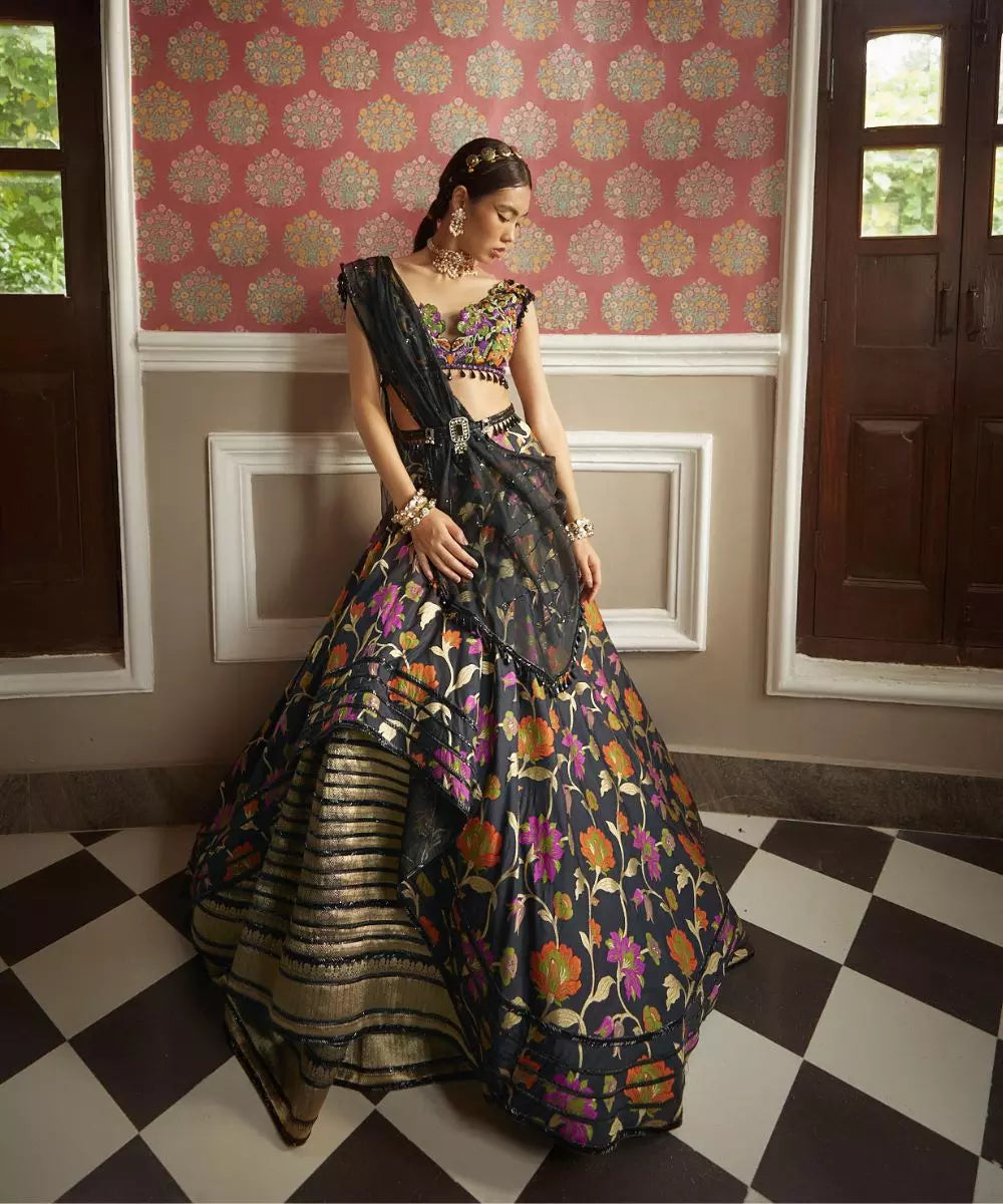ADITI GUPTA - Big Floral Print Lehenga set