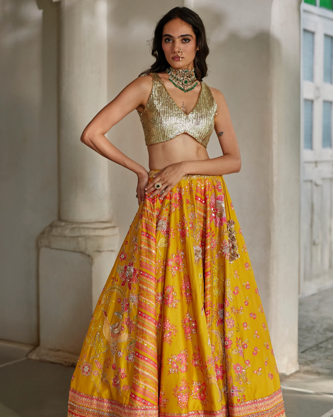 Paulmi and Harsh - Naru Lehenga Set from Tara