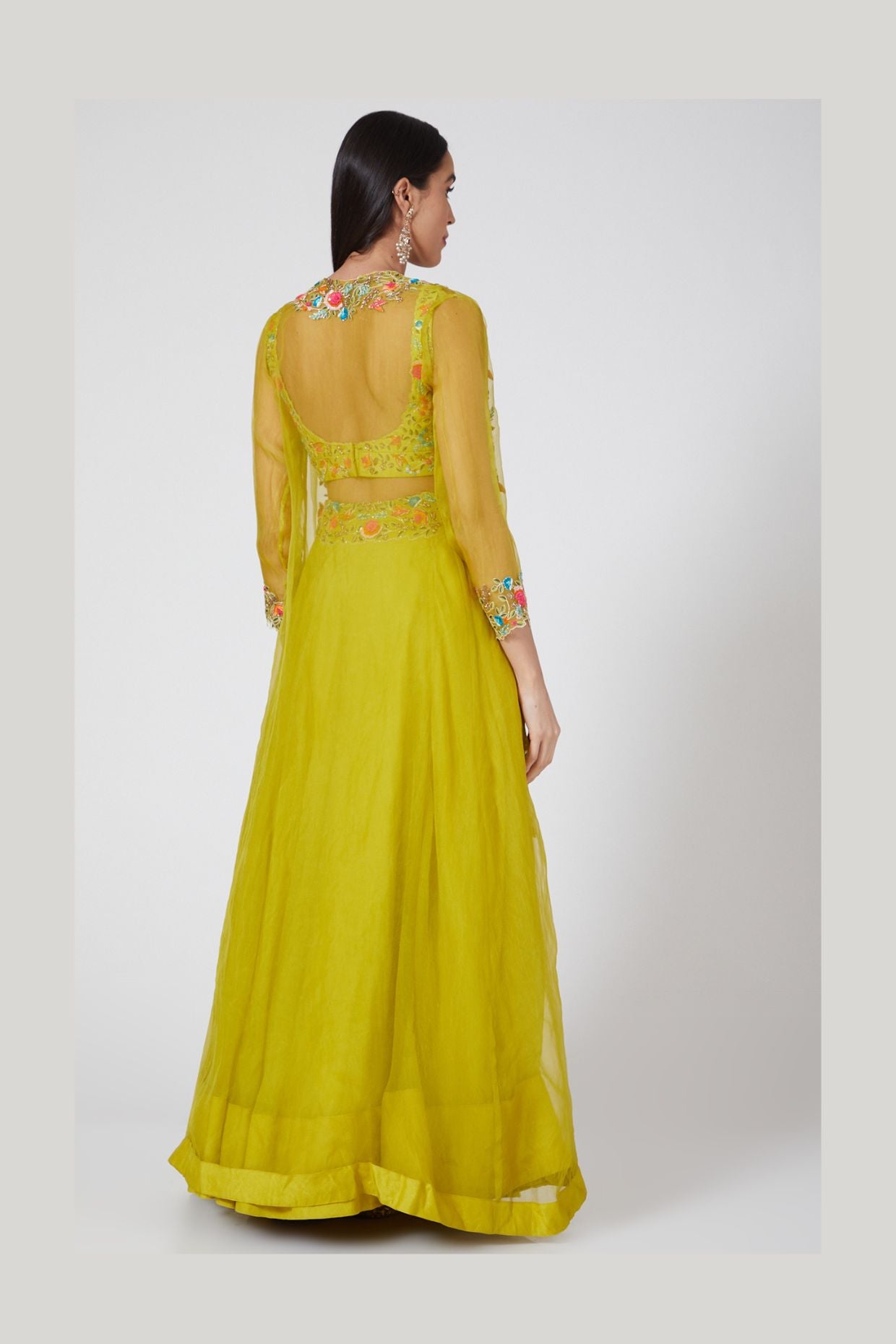 MEHENDI GREEN LEHENGA - Tranquile Collection By Priyanka Jain