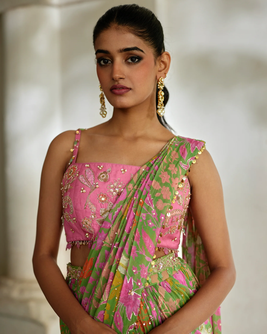 Paulmi and Harsh - Tala Saree Set from Tara