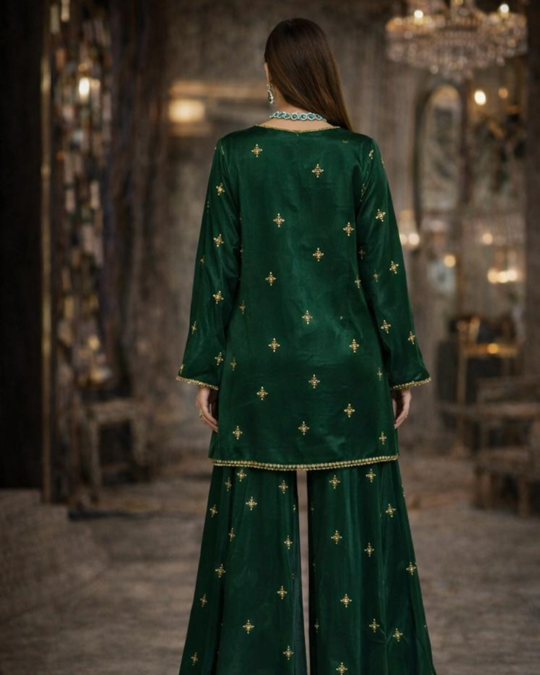 Banjara Trail - Gulzaar Emerald Embellished Kurta Set