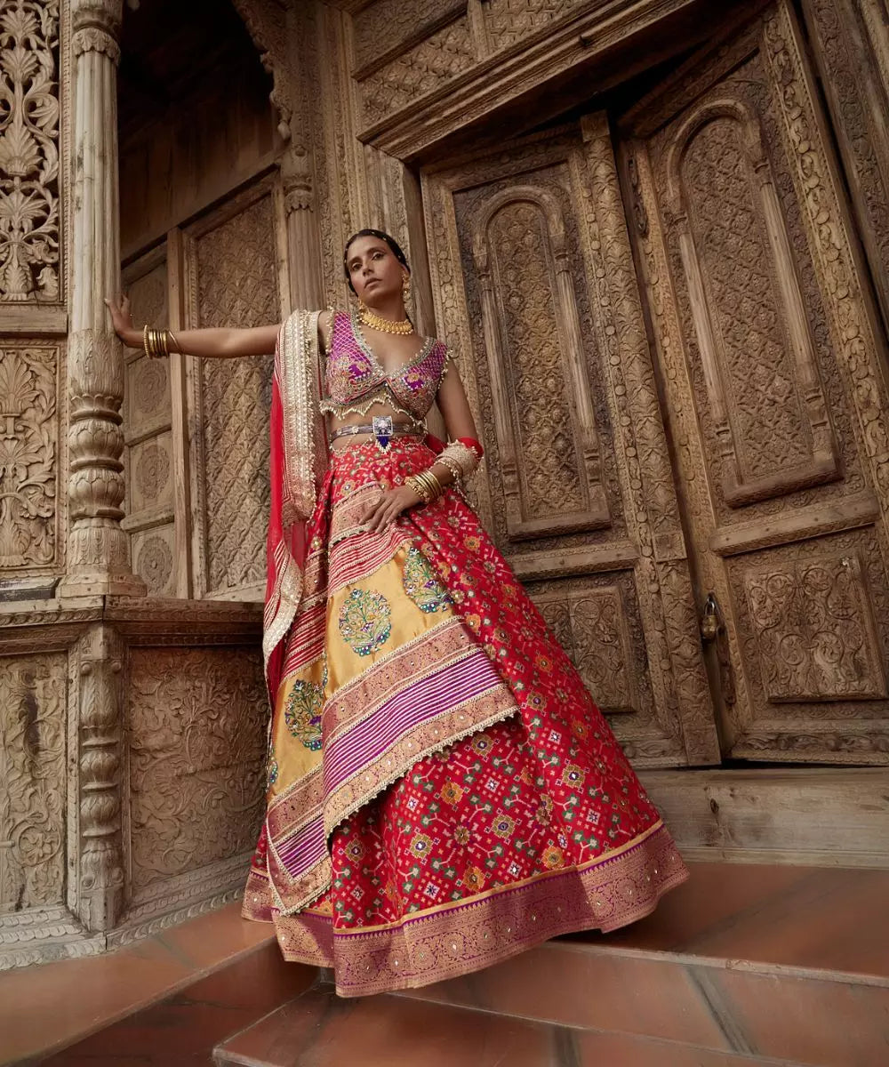 ADITI GUPTA - Patola print Lehenga Set