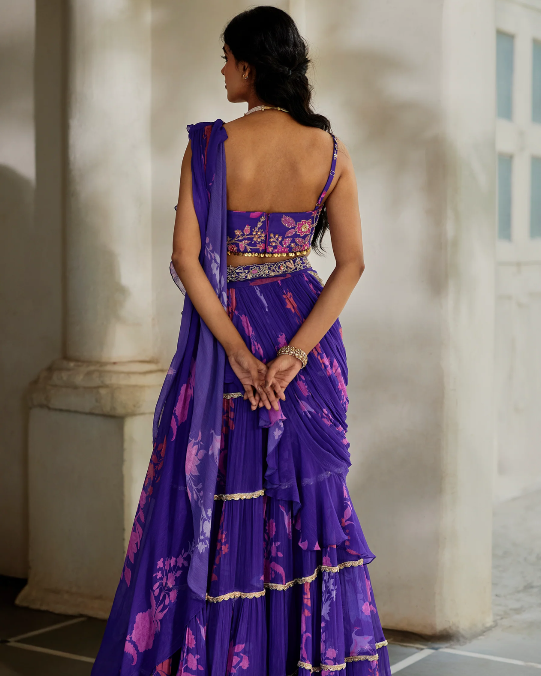 Paulmi and Harsh - Opal Saree Set from Tara