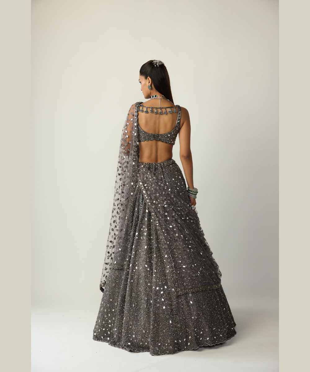 Metallic Grey Lehenga Set