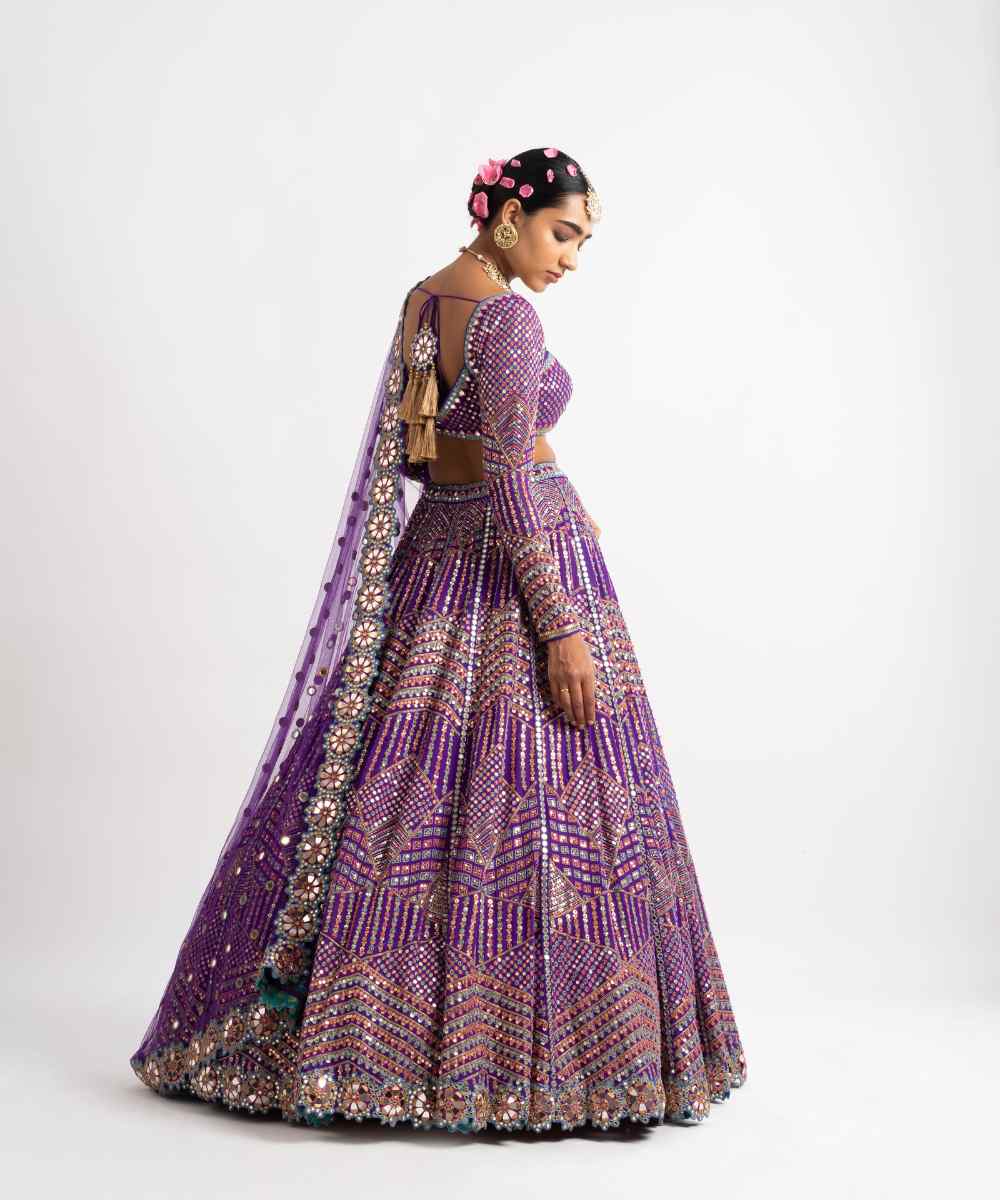 Purple Heavy Multi Color Lehenga Set