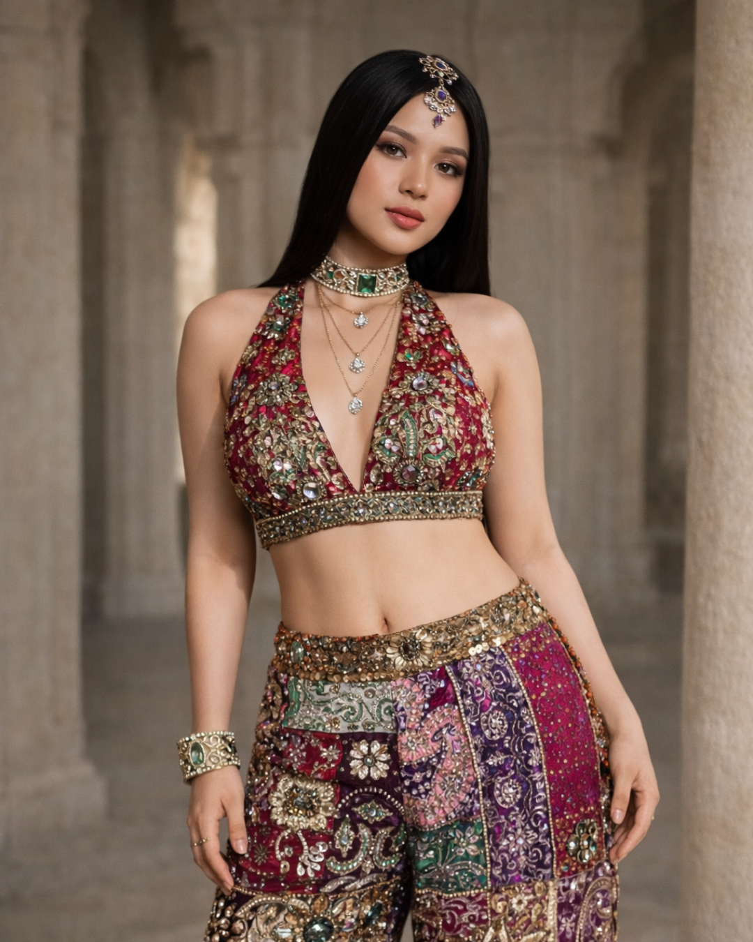 Banjara Trail - Imperial Pant And Top Set - Purple