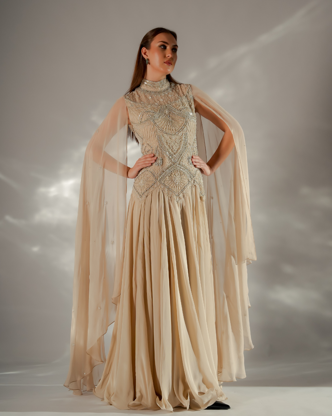 Jade by Ashima - Celeste cape gown