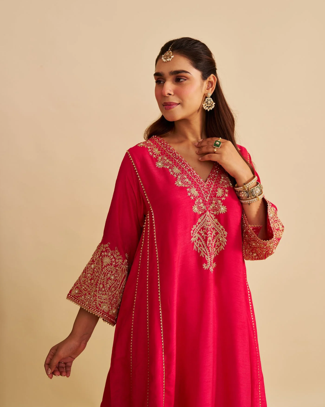 Sheetal Batra - Niyah Rani Hotpink Short Chauga With Salwar from Gulbandh
