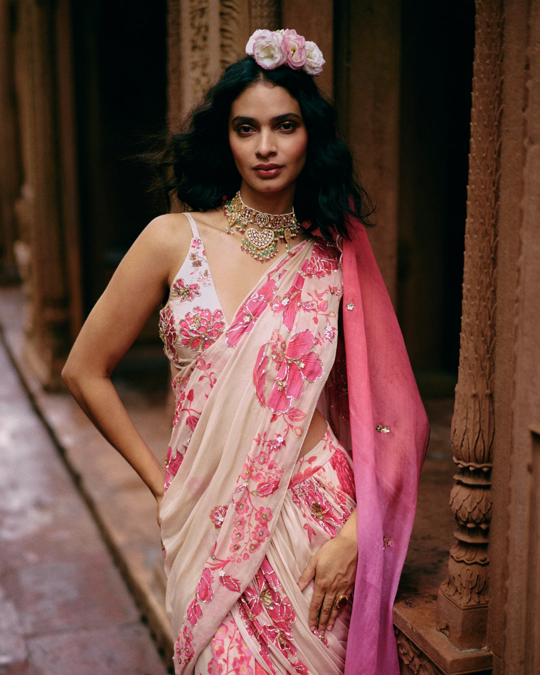Paulmi and Harsh - Everly Saree Set from Roop