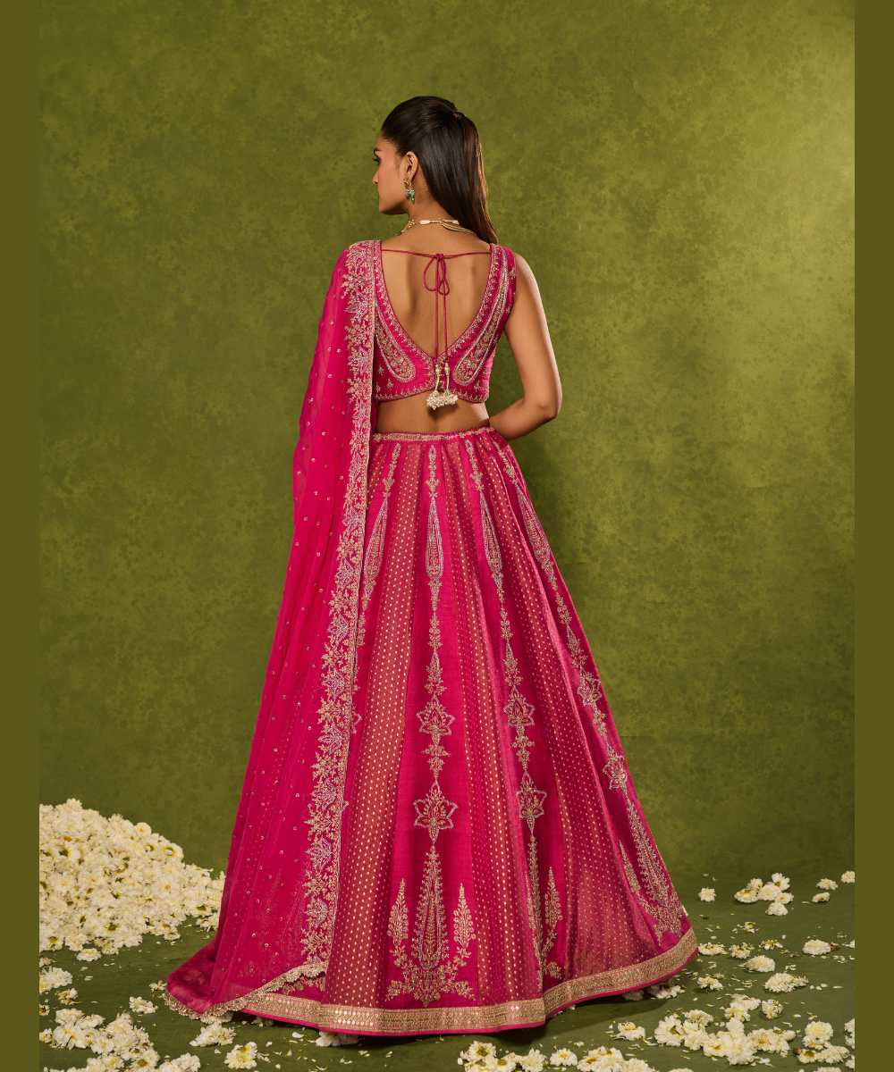 AMBI BROCADE LEHENGA - Tissue jamewar and raw silk lehenga richly embroidered with zari -  Leher by Chamee and Palak