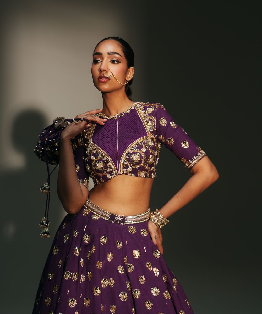 SHUBHI - HAND EMBROIDERED LEHENGA MATCHING EMBROIDERED BLOUSE AND DUPATTA - Mehfil by Mahima Mahajan