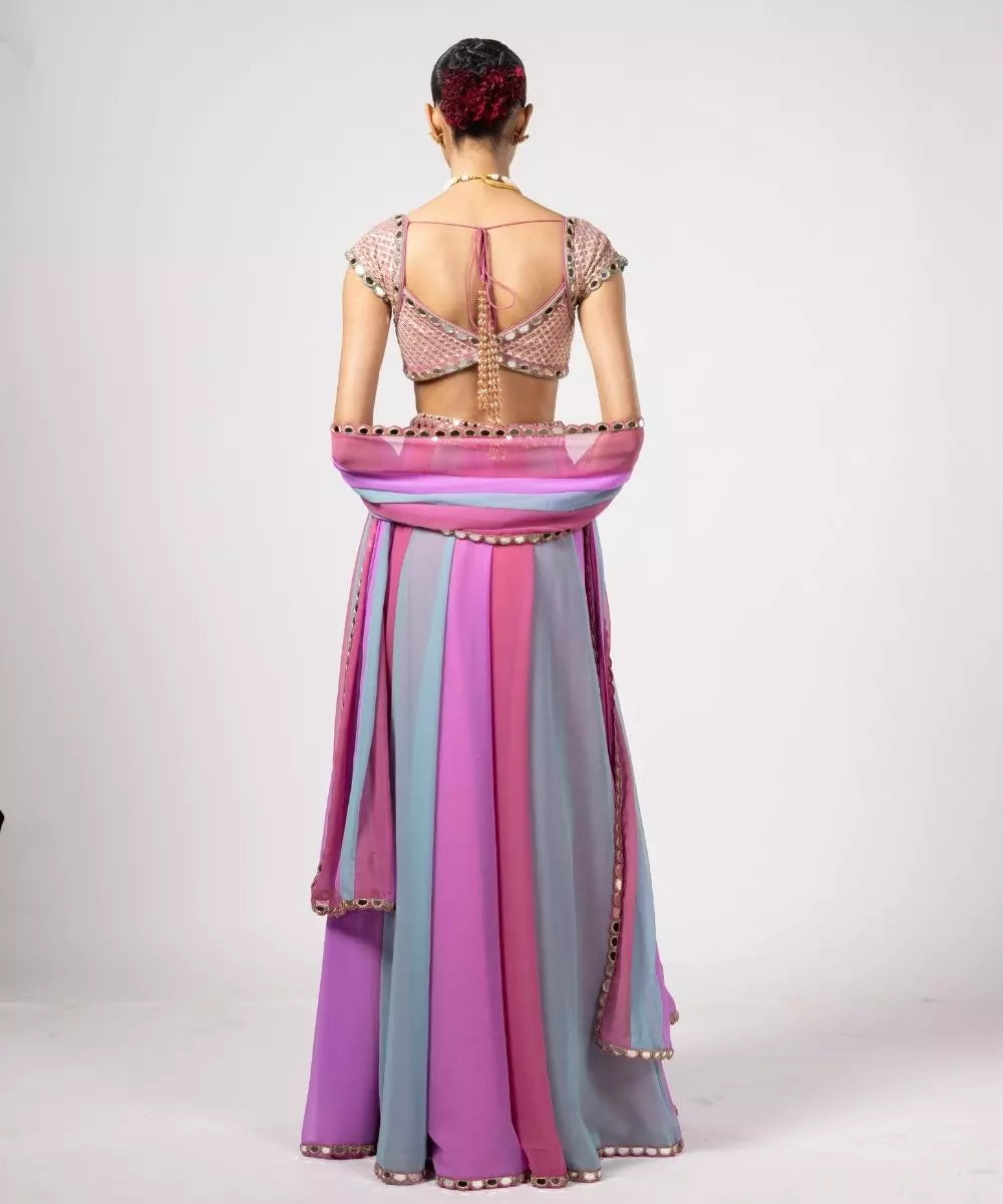 VVANI VATS - Aqua Lehenga Pant Set