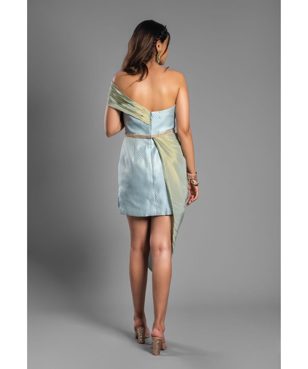 Sky blue Brocade Dress