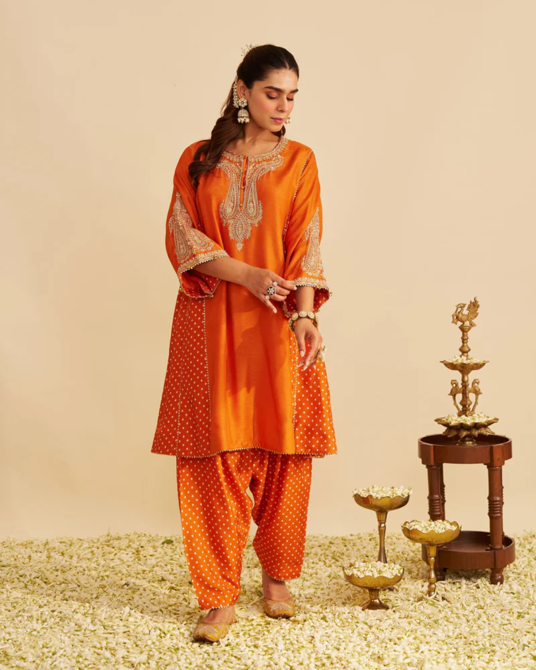 Sheetal Batra - Jeriah Orange Short Chauga With Salwar from Gulbandh