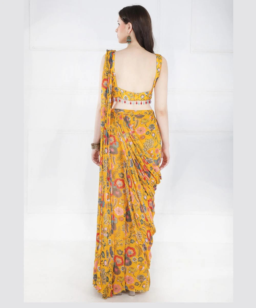 YELLOW SAREE SET